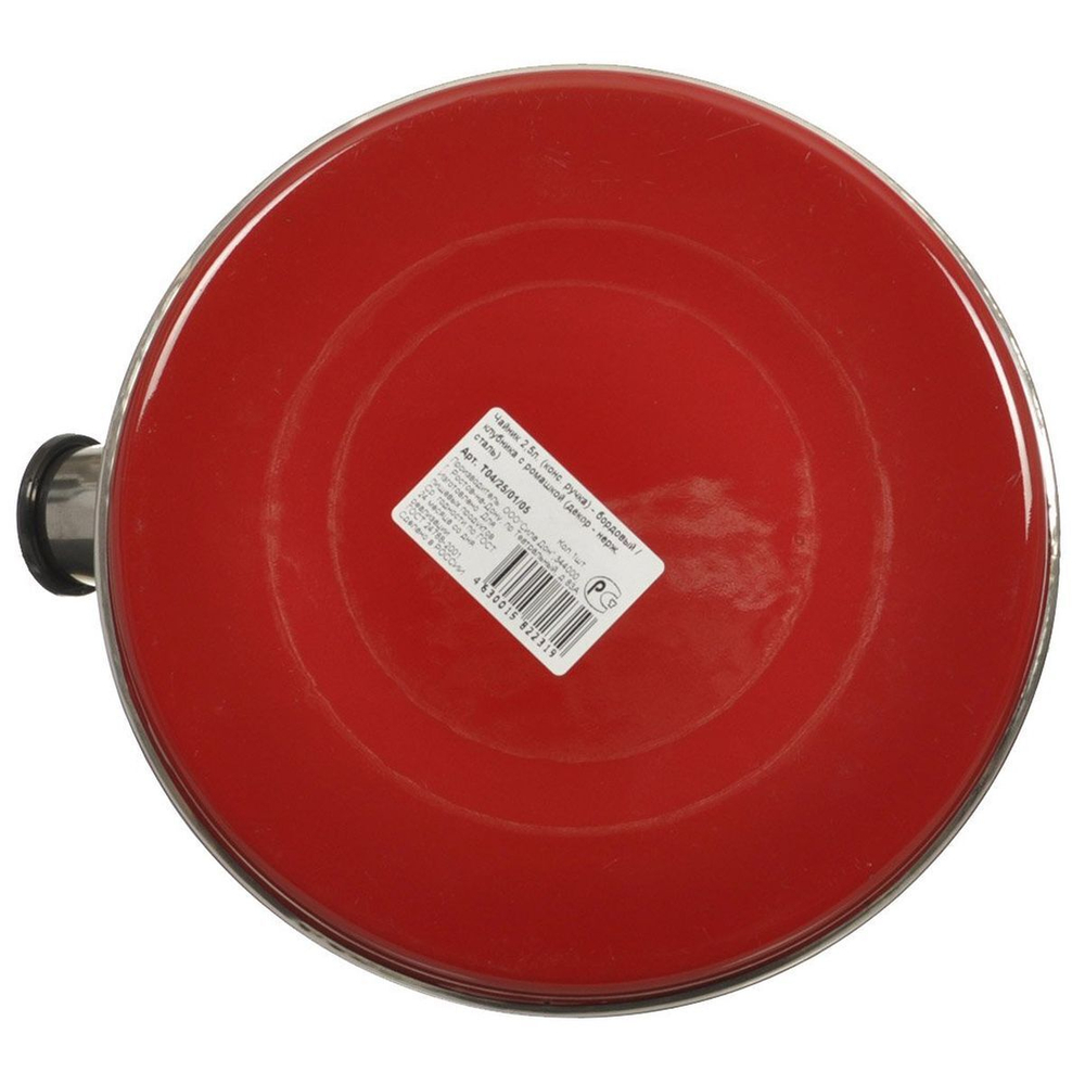 Чайник сталь, эмал, 2.5 л, свист, руч консоль, Рубин, С2203, бордо, T04/25/01/01 /05/14