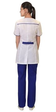 Костюм женский "Сириус-Белла" (белый/василек)