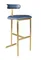 Барный стул TG-309-1, золотые ножки, синяя экокожа
