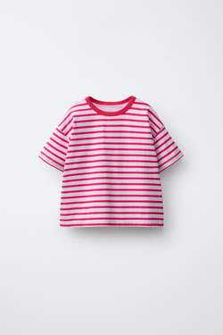 ZARA ФУТБОЛКА В ПОЛОСКУ, КРАСНЫЙ