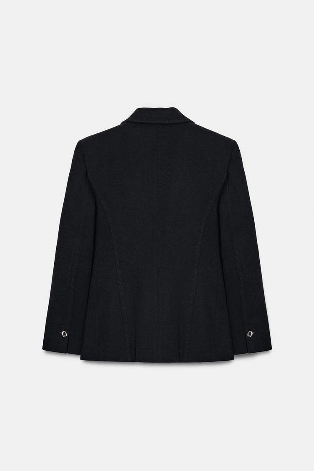 ZARA ПРИТАЛЕННЫЙ БЛЕЙЗЕР С ПОДПЛЕЧНИКАМИ, ЧЕРНЫЙ