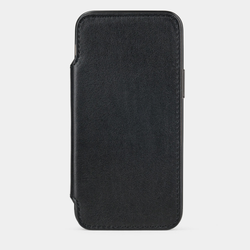 Чехол Benoit для iPhone 12 Mini из натуральной кожи теленка, черного цвета