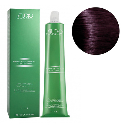Kapous Studio Professional Крем-краска для волос Studio, тон №5.62, Светло-коричневый красно-фиолетовый с рисовыми протеинами и экстрактом женьшеня,