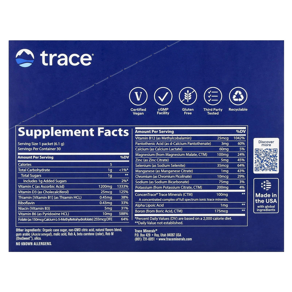 Trace, Power Pak, апельсин, 30 стиков по 6,1 г (0,22 унции)
