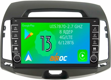 Магнитола для Hyundai Elantra 4 2006-2010 (HD) - Airoc AB-2018 (кнопки и крутилки), Android 13, TS20, 6/128Гб, SIM-слот, CarPlay