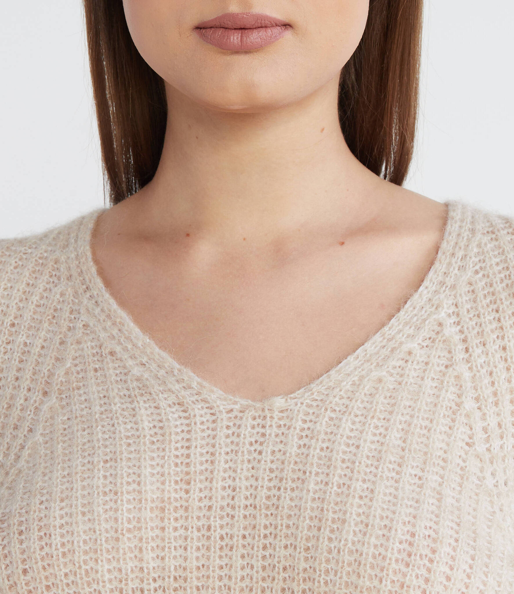 Хлопковый свитер Marc Cain - бежевый(VS 41.20 M18)