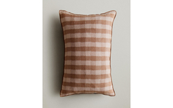 Zara Home наволочка декоративная из льна, терракотовый, в клетку, 40x60 см