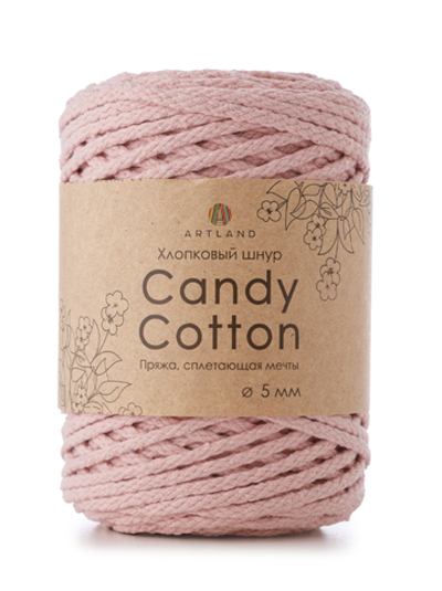 Плетёный шнур Candy cotton 5 мм, 500 гр, 100% х/б, 100 м, св. розовый