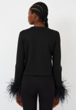 Кардиган короткий с перьями