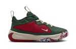 Middle-aged children's Nike Freak 5 non-slip shock absorption low-cut children's basketball shoes red and green