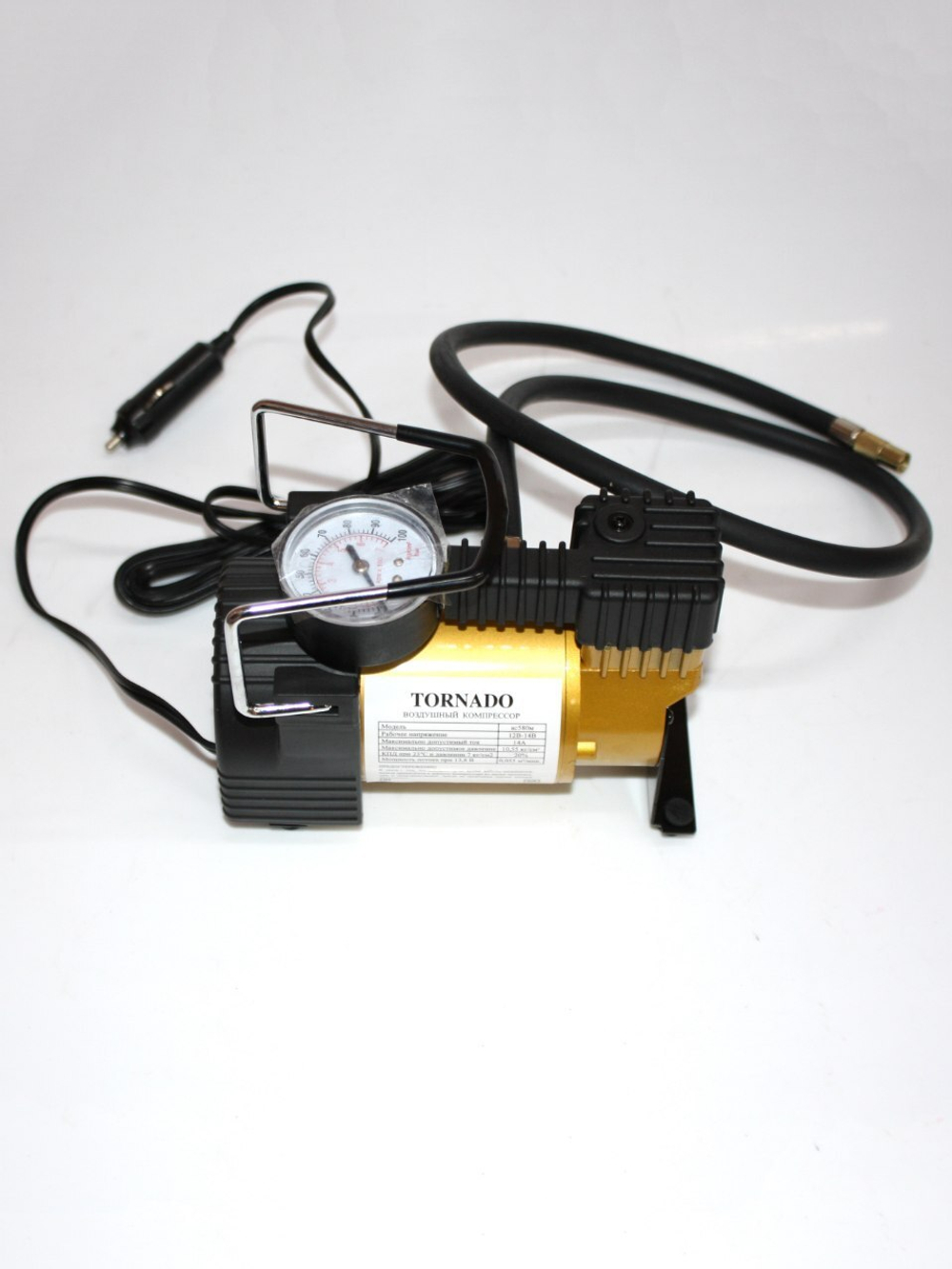 Компрессор автомобильный TORNADO AC580 автомобильный насос торнадо, 35л/мин., 10 Атм., 110 Вт