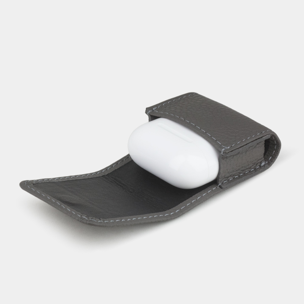 Чехол для наушников Petit из кожи теленка, серого цвета