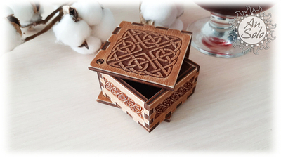 Березовая шкатулка "Вязь" под украшения