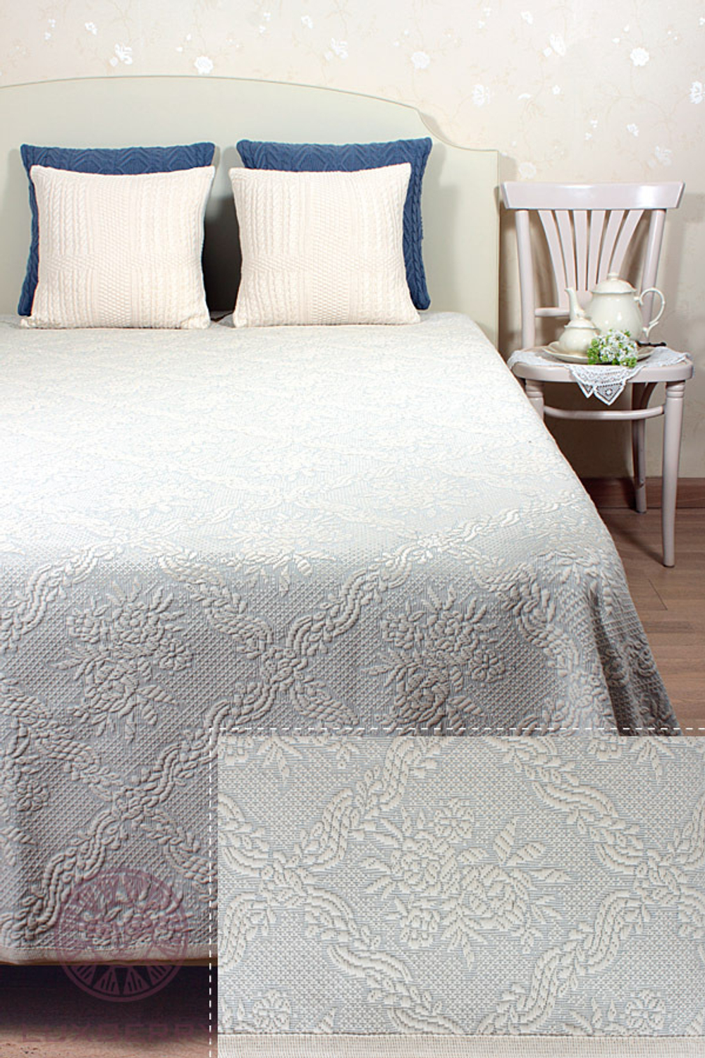 Покрывало 240х260 Luxberry Ilia голубое Португалия