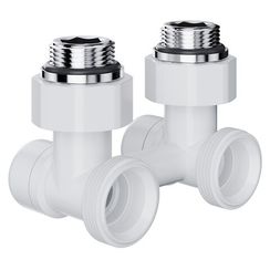 Узел нижнего подключения Royal Thermo Design угловой 1/2quot;х3/4quot; EK (белый)