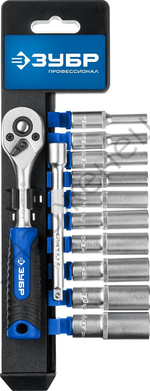 ЗУБР ТМ-12У, 12 предм., (1/4″), набор торцовых головок, Профессионал (27651-H12)