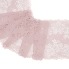 Кружево эластичное лаванда пудровая 22 см, Китай