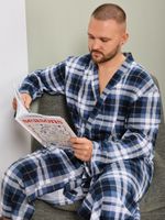 Халат мужской Сильвестр-2 Виотекс СЕРО-СИНИЙ