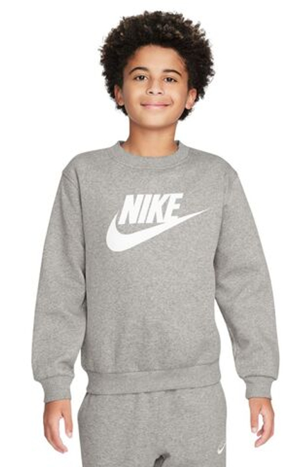 Кофта для мальчика теннисная Nike Kids Sportswear Club Fleece - dark grey heather/white