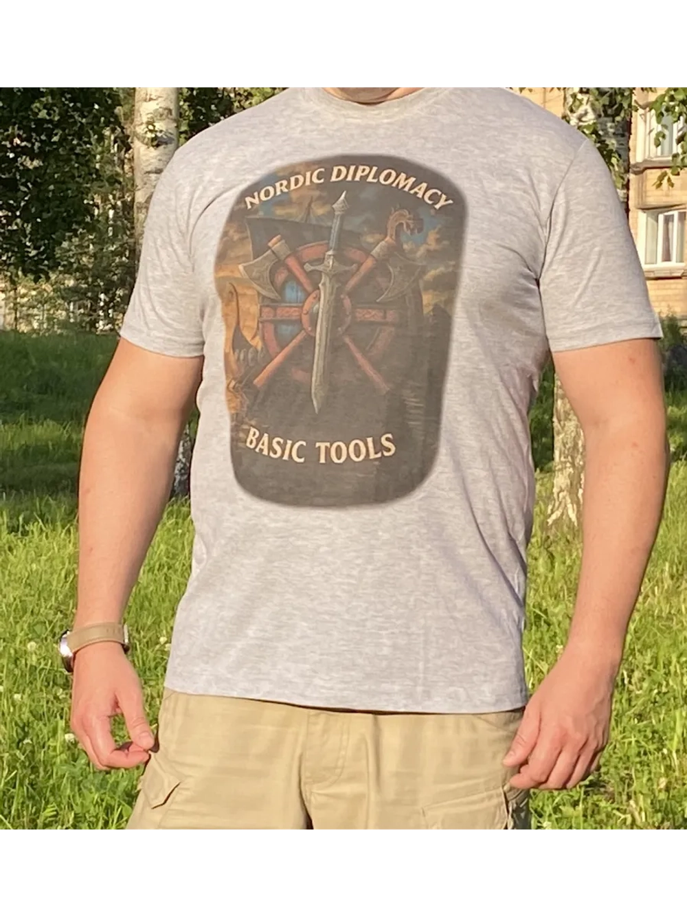 Футболка Nordic Diplomacy Basic Tools (Серый меланж)