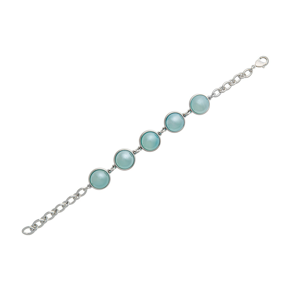 Браслет классический Possebon Pearl Blue Sky Agate C1362.21 BL/S