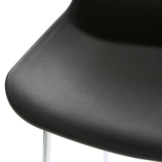 Барный стул Neo металические ножки хром, сиденье черный пластик