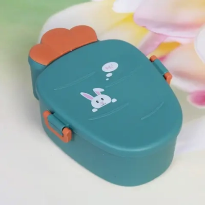 Ланч-бокс пластиковый «Морковка» (3 отделения, ложка,вилка) 20*15см, морская волна