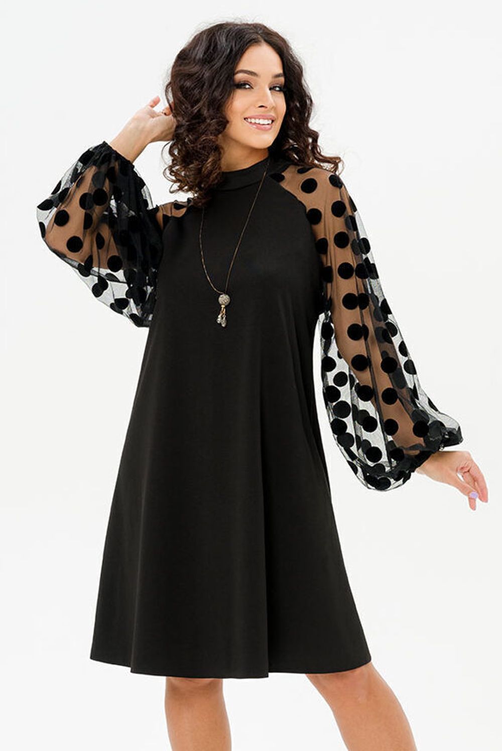 Платье Далида (46-56) Serenada черный(круги) (Акция)