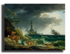 Репродукция "Верне Клод Жозеф - Шторм у средиземноморского берега "