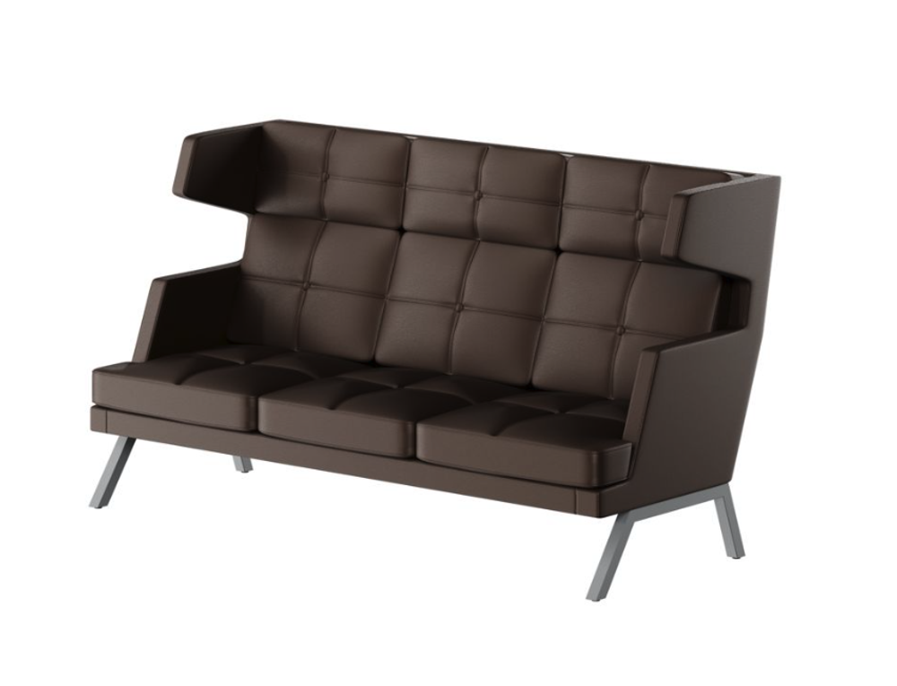 Диван трехместный с высокой спинкой и дероком из пуговиц ALDB-03 АЛДО