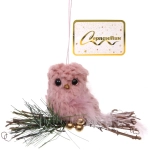Подвеска «Птичка на веточке» 11 см (в ассортименте), Розовый