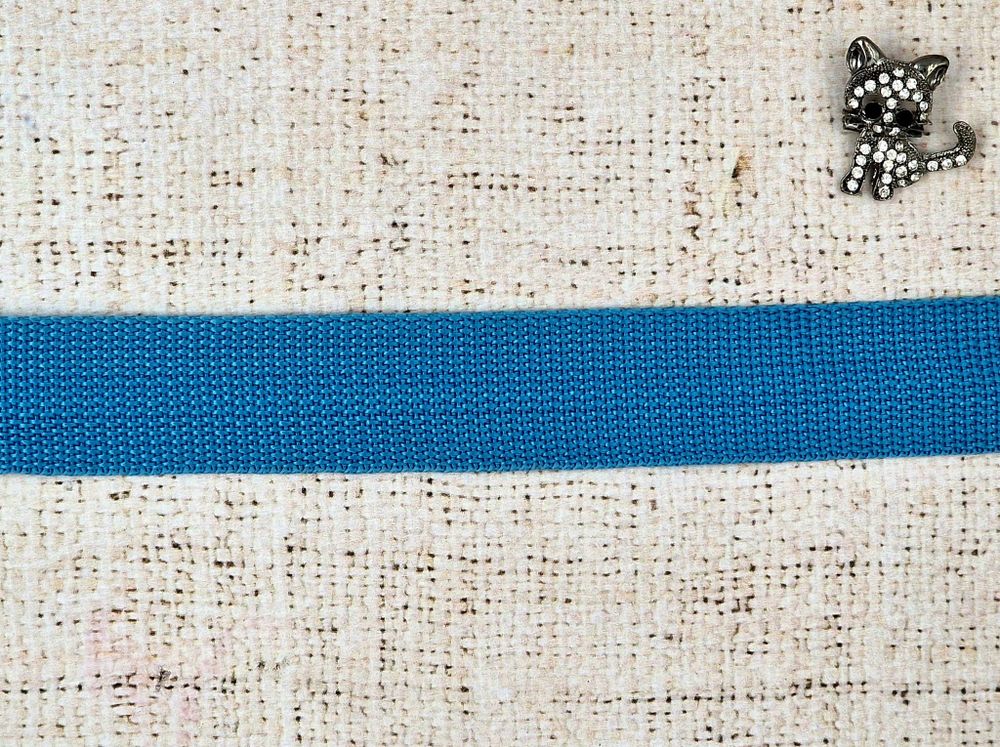 Лента ременная стропа, 21 гр/м, ш. 3,8 см, бирюзовый