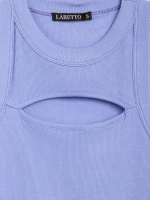 Майка летняя в рубчик с вырезом