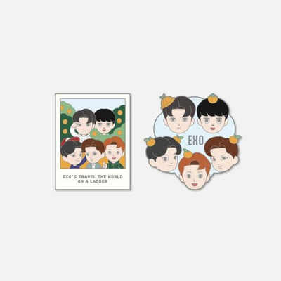 (ПРЕДЗАКАЗ) товары EXO - EXO's TRAVEL THE WORLD ON A LADDER OFFICIAL MD BADGE