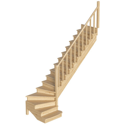 Лестница на второй этаж К-001м/8 Правая c подступенками