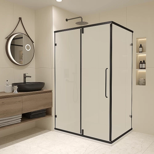 Душевой уголок RGW Classic CL-046B 350904609-24 100x90 стекло матовое песоструй/профиль черный