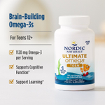Nordic Naturals, Ultimate Omega®, рыбий жир для подростков, для детей от 12 лет, со вкусом клубники, 60 миникапсул