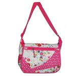 Сумка женская/для девочки Alingar, 250х300х110 мм, "Цветы", рем.через плечо, 1 отделение, влагост. текстиль, внеш. карманы, микс (черн и роз)