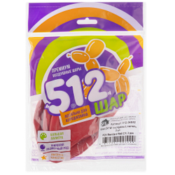 Шар (24''/61 см), Красный, пастель, 1шт