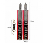 Наручники с бантиками из эко-кожи черно-красные