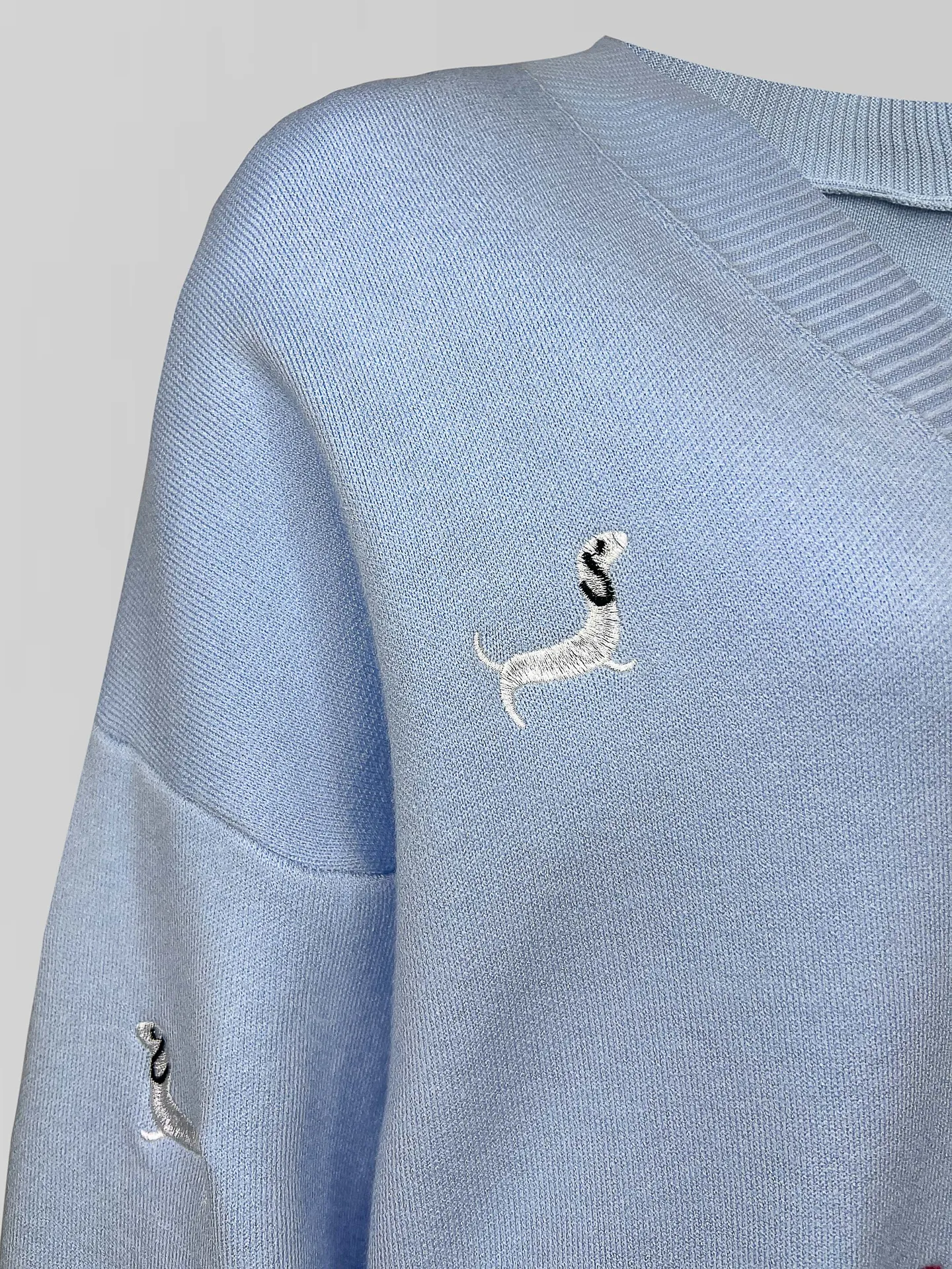 Кардиган Sora 80824 удлиненный на пуговицах с принтом таксы