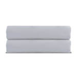 Простыня на резинке из сатина светло-серого цвета из коллекции russian north, 160х200х28 см