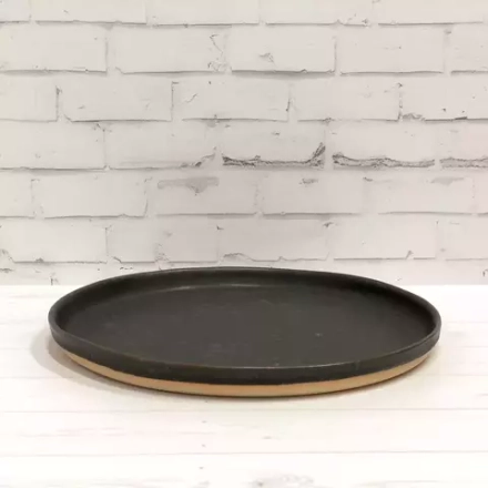 Тарелка черная керамическая плоская Clayville Truffle д 280 мм 002008