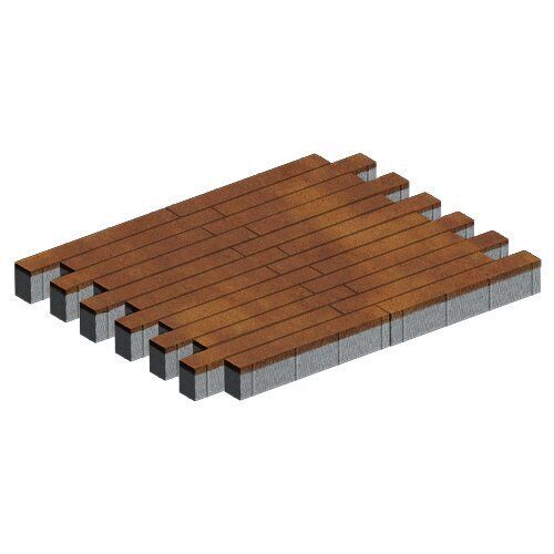 Тротуарная плитка Кроссбар Хэви, 100 мм, ColorMix Апероль, гладкая