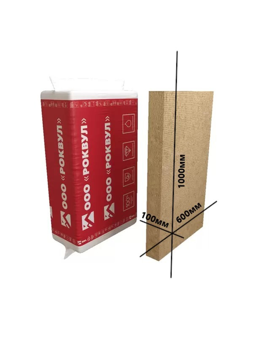 Роквул Каркас Баттс 100мм 3.6м2