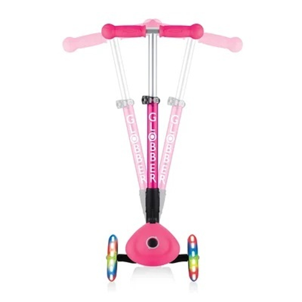 Самокат Globber Junior Foldable Lights розовый