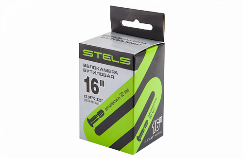 Велокамера 16"x1.95"/2.125" автовентиль 32мм CHAOYANG/STELS, в инд. упаковке
