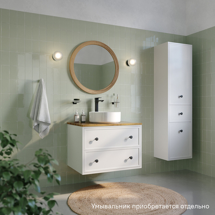 Тумба подвесная IDDIS Torr, со столешницей, 70 см, белый матовый, TOR70WBi95K