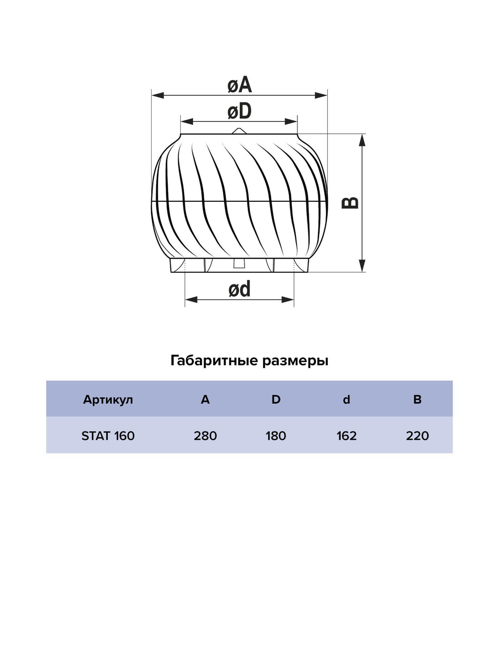 Дефлектор STAT D160 статический пластик Brown ERA