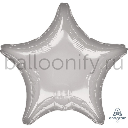 Фольгированная фигура, звезда, 19"/48СМ Металлик Silver
